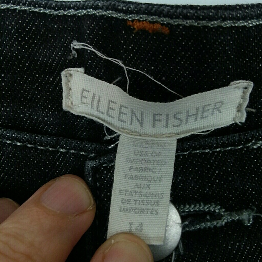 Eileen Fisher Cropped Washed Black Jeans - Picture 3 of 6